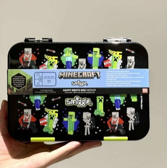 Smiggle Minecraft 4 Compartments Food Safe BPA and Phthalates Free Bento Plastic Medium 758 ml Lunch Box at Zubaidas Best Online Baby and Kids Store in Pakistan for over 50 years