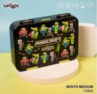 Smiggle Minecraft 4 Compartments Food Safe BPA and Phthalates Free Bento Plastic Medium 758 ml Lunch Box at Zubaidas The Biggest Online Baby and Kids Store in Pakistan for over 50 years