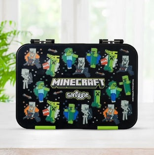 Smiggle Minecraft 4 Compartments Food Safe BPA and Phthalates Free Bento Plastic Medium 758 ml Lunch Box at Zubaidas Parents Favorite Online Baby and Kids Store in Pakistan for over 50 years