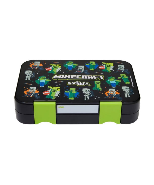Smiggle Minecraft 4 Compartments Food Safe BPA and Phthalates Free Bento Plastic Medium 758 ml Lunch Box at Zubaidas The Ultimate Online Baby and Kids Store in Pakistan for over 50 years