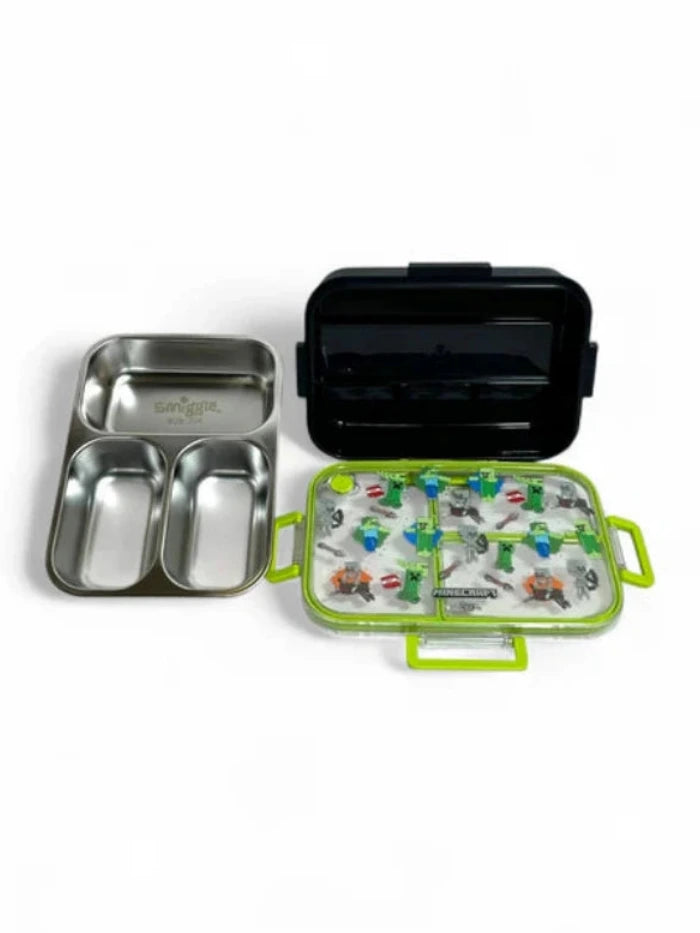 Smiggle Minecraft Trio Large Stainless Steel See Me Bento Lunch Box 750 ML SM262198 at Zubaidas Official Pakistan