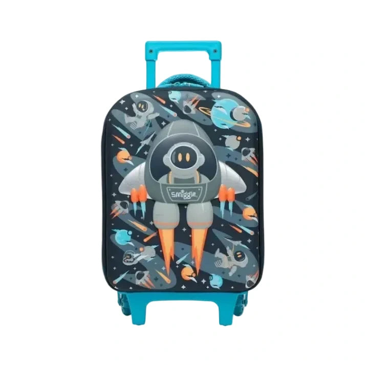 Smiggle Primary School Bag Space Astronaut Junior Hardtop Fiber Trolley Bag 16 inches at Zubaidas