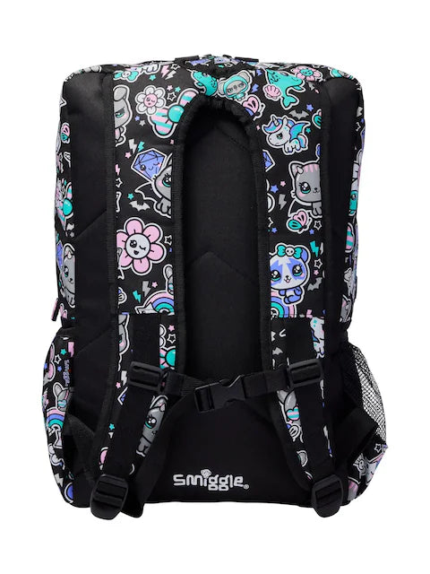 Smiggle School Bag Black Trailblazer Foldover Attach Backpack XL 18 inches at Zubaidas Most Trusted Online Baby Store in Pakistan
