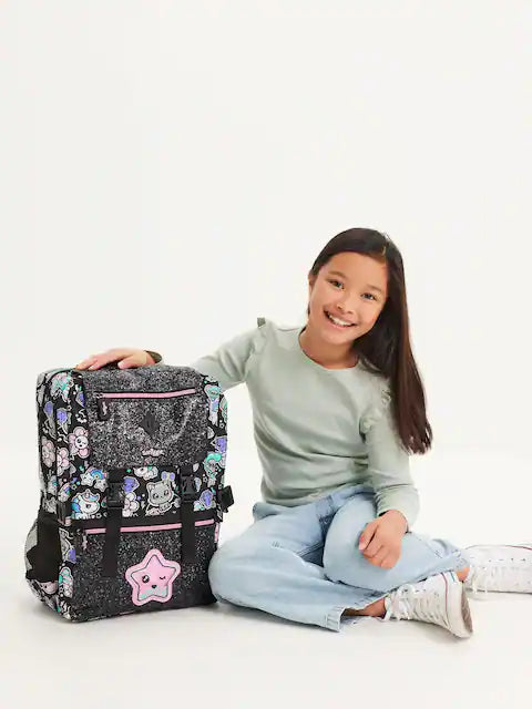 Smiggle School Bag Black Trailblazer Foldover Attach Backpack XL 18 inches at Zubaidas Online Pakistan