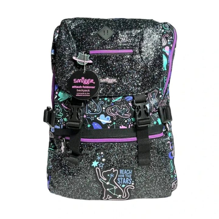 Smiggle School Bag Cosmic Cat Foldover Attach Backpack XL 18 inches at Zubaidas
