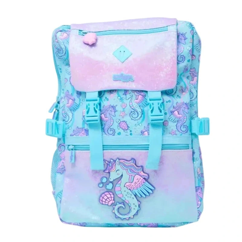 Smiggle School Bag Sky Blue Trailblazer Foldover Attach Backpack XL 18 inches at Zubaidas