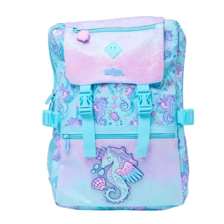 Smiggle School Bag Sky Blue Trailblazer Foldover Attach Backpack XL 18 inches at Zubaidas