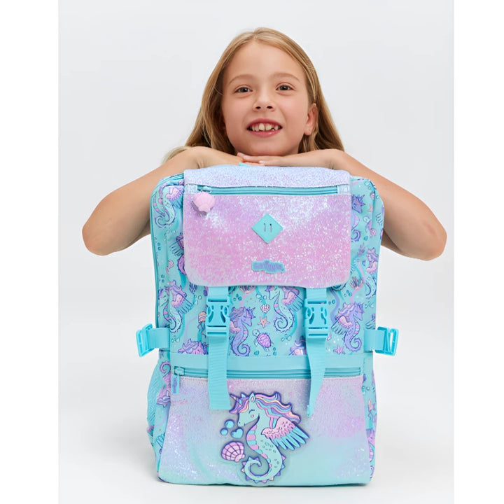 Smiggle School Bag Sky Blue Trailblazer Foldover Attach Backpack XL 18 inches at Zubaidas Official Pakistan