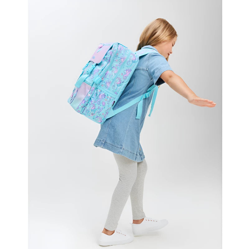 Smiggle School Bag Sky Blue Trailblazer Foldover Attach Backpack XL 18 inches at Zubaidas Online Pakistan