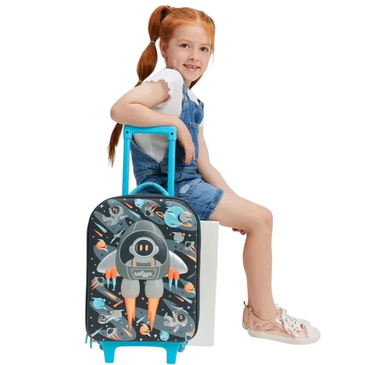 Smiggle School Bag Space Astronaut Junior Hardtop Fiber Trolley Bag 16 inches at Zubaidas Official Pakistan