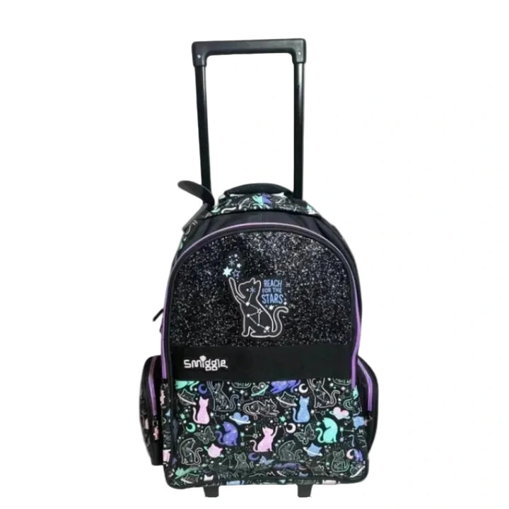 Smiggle Senior School Bag Cosmic Cat Trolley Backpack 21 inches at Zubaidas