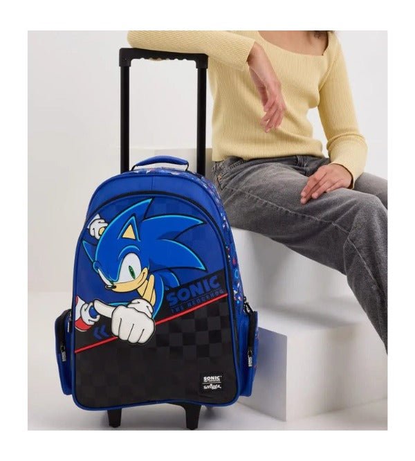 Smiggle Senior School Bag Sonic The Hedgehog Trolley Backpack 21 inches at Zubaidas Best Online School Supplies Store in Pakistan for over 50 years