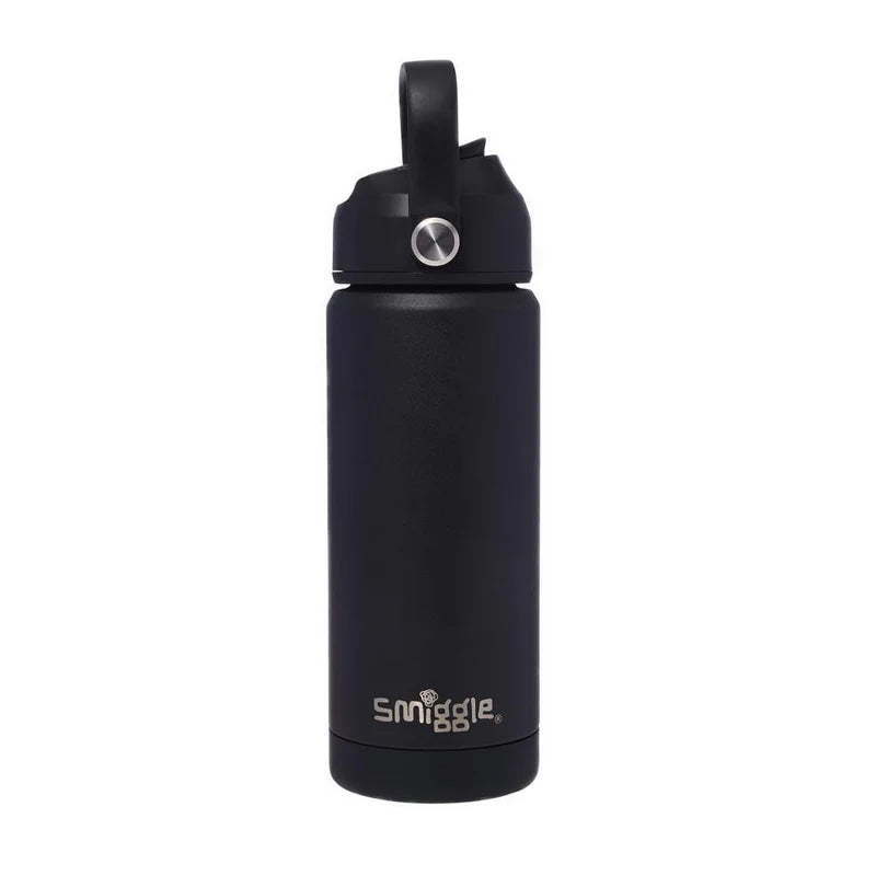 Smiggle Solid Black 1000ml Straw Insulated Stainless Steel Water Bottle SM1000 at Zubaidas The Biggest Online Baby and Kids Store in Pakistan for over 50 years