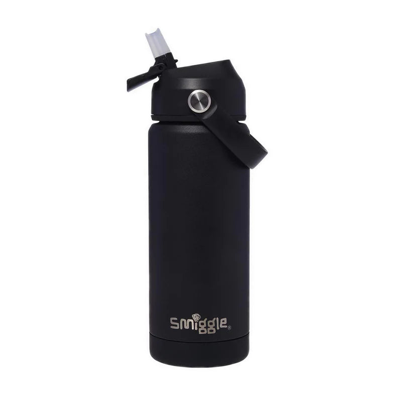 Smiggle Solid Black 1000ml Straw Insulated Stainless Steel Water Bottle SM1000 at Zubaidas The Largest Online Baby and Kids Store in Pakistan for over 50 years