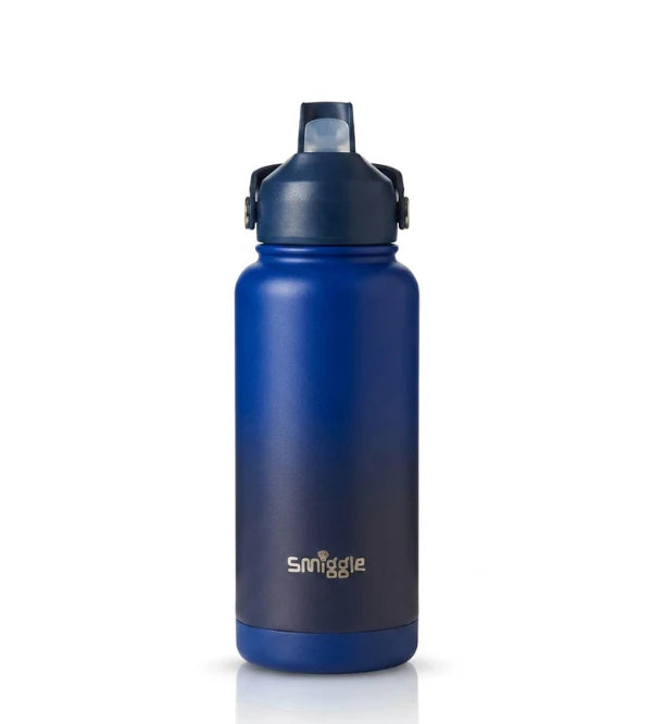 Smiggle Solid Blue 1000ml Straw Insulated Stainless Steel Water Bottle SM1000 at Zubaidas Online Pakistan