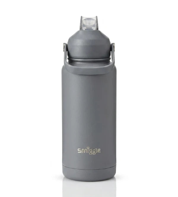Smiggle Solid Grey 1000ml Straw Insulated Stainless Steel Water Bottle SM1000 at Zubaidas Online Pakistan