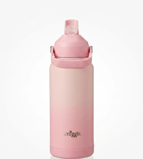 Smiggle Solid Pink 1000ml Straw Insulated Stainless Steel Water Bottle SM1000 at Zubaidas Online Pakistan