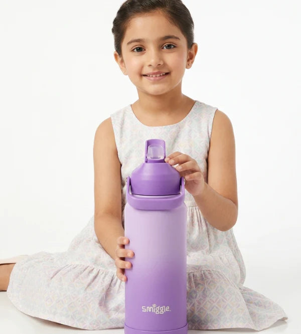 Smiggle Solid Purple 1000ml Straw Insulated Stainless Steel Water Bottle SM1000 at Zubaidas Official Pakistan