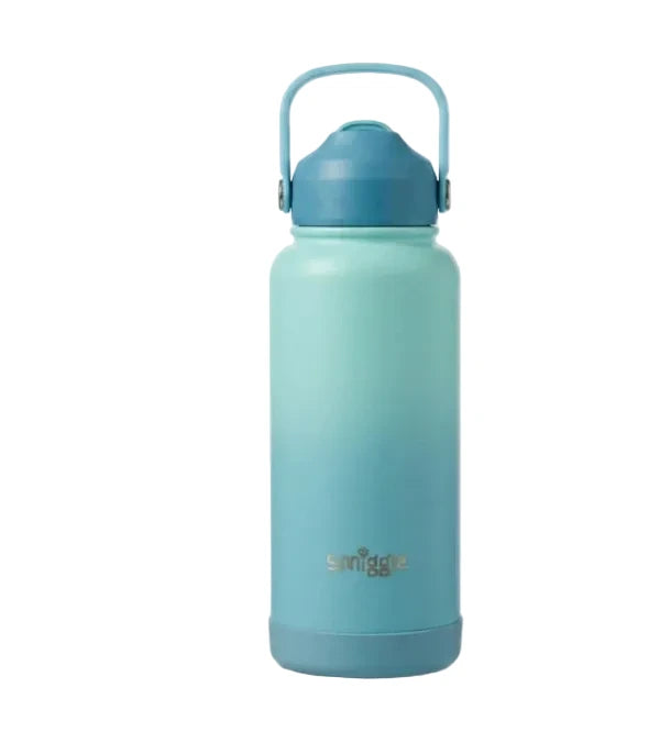 Smiggle Solid Teal 1000ml Straw Insulated Stainless Steel Water Bottle SM1000 at Zubaidas