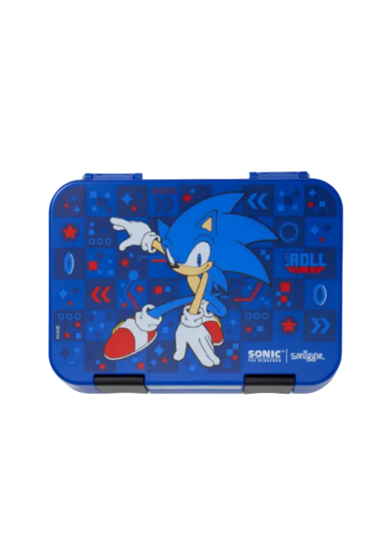 Smiggle Sonic The Hedgehog 4 Compartments Food Safe BPA and Phthalates Free Bento Plastic Medium Lunch Box at Zubaidas