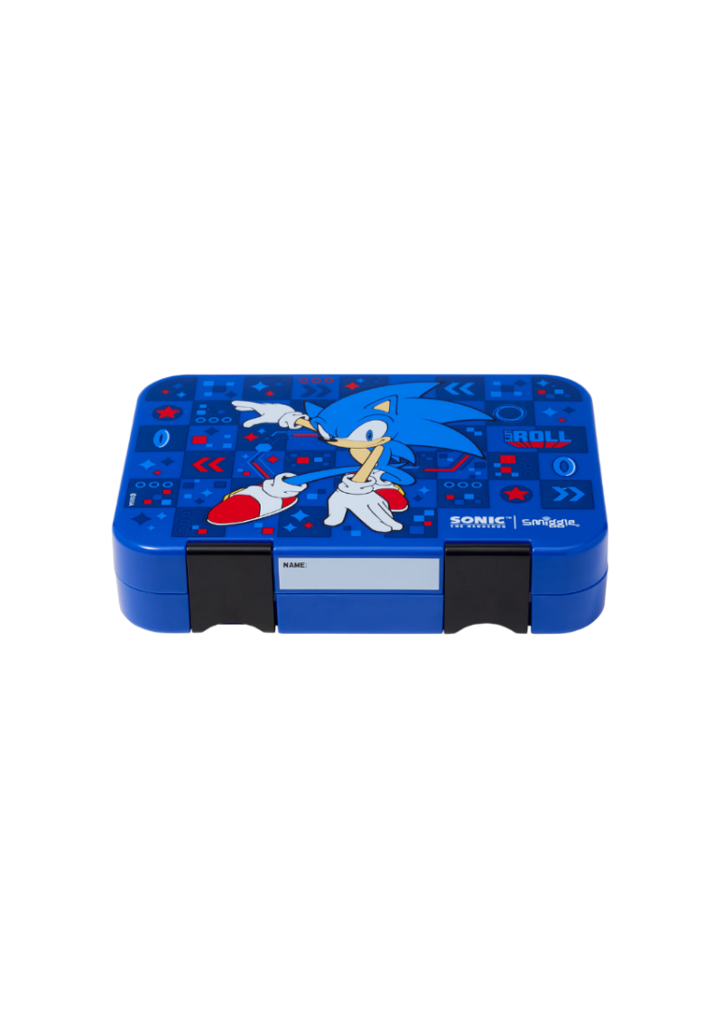Smiggle Sonic The Hedgehog 4 Compartments Food Safe BPA and Phthalates Free Bento Plastic Medium Lunch Box at Zubaidas Online Pakistan