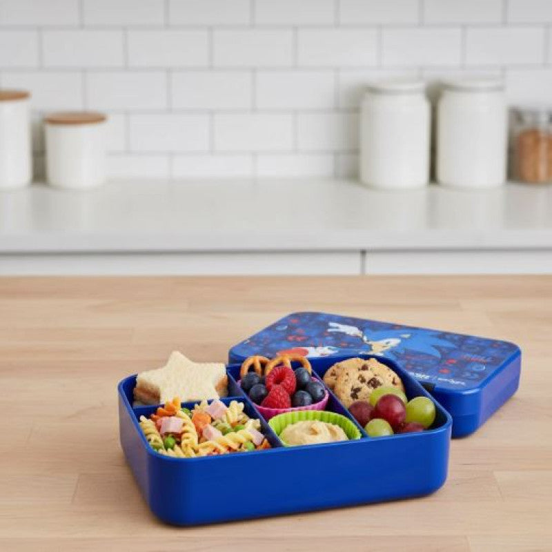 Smiggle Sonic The Hedgehog 4 Compartments Food Safe BPA and Phthalates Free Bento Plastic Medium Lunch Box at Zubaidas Most Trusted Online Baby and Kids store in Pakistan for over 50 years