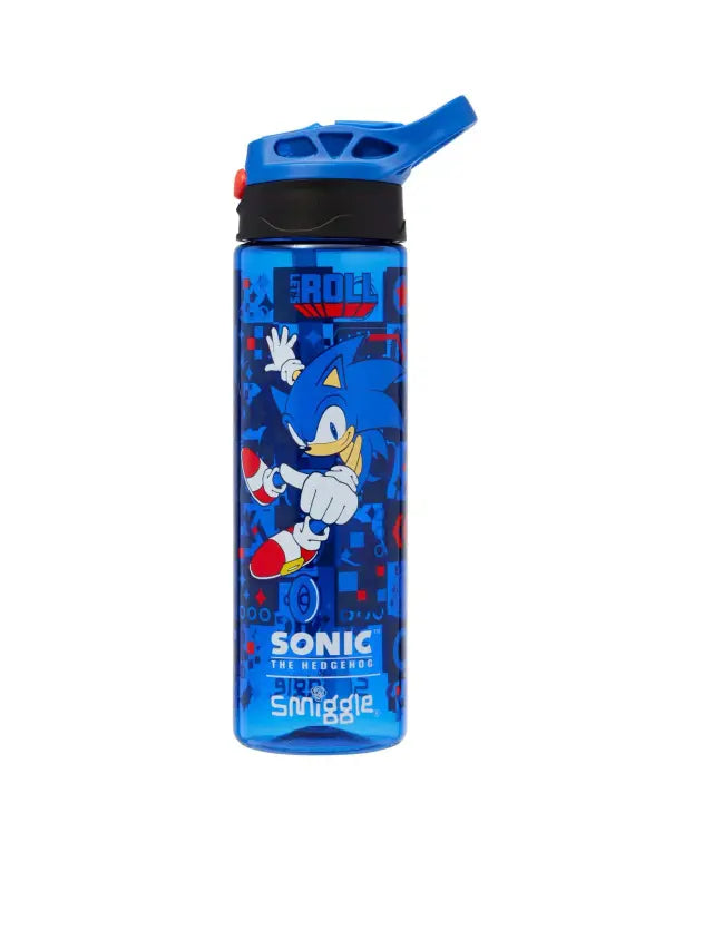 Smiggle Sonic the Hedgehog 520 ml Push Button Straw Insulated Metal Water Bottle at Zubaidas Best Online Baby and Kids Store in Pakistan