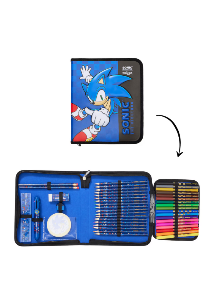 Smiggle Sonic the Hedgehog Hardtop Art Supplies Kit at Zubaidas