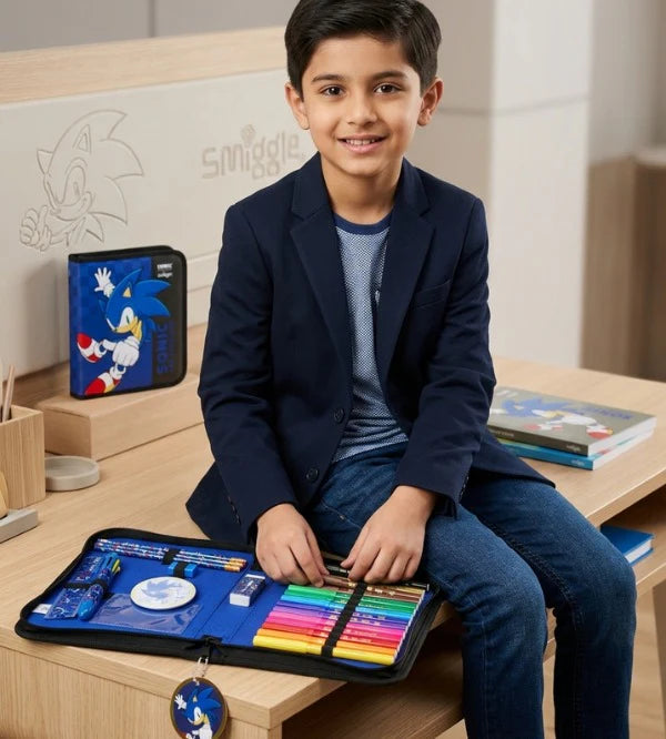 Smiggle Sonic the Hedgehog Hardtop Art Supplies Kit at Zubaidas