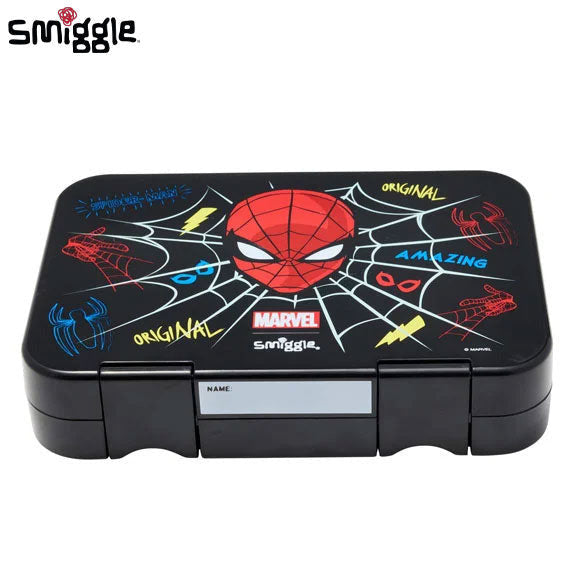 Smiggle Spiderman 4 Compartments Food Safe BPA and Phthalates Free Bento Plastic Medium 758 ml Lunch Box at Zubaidas