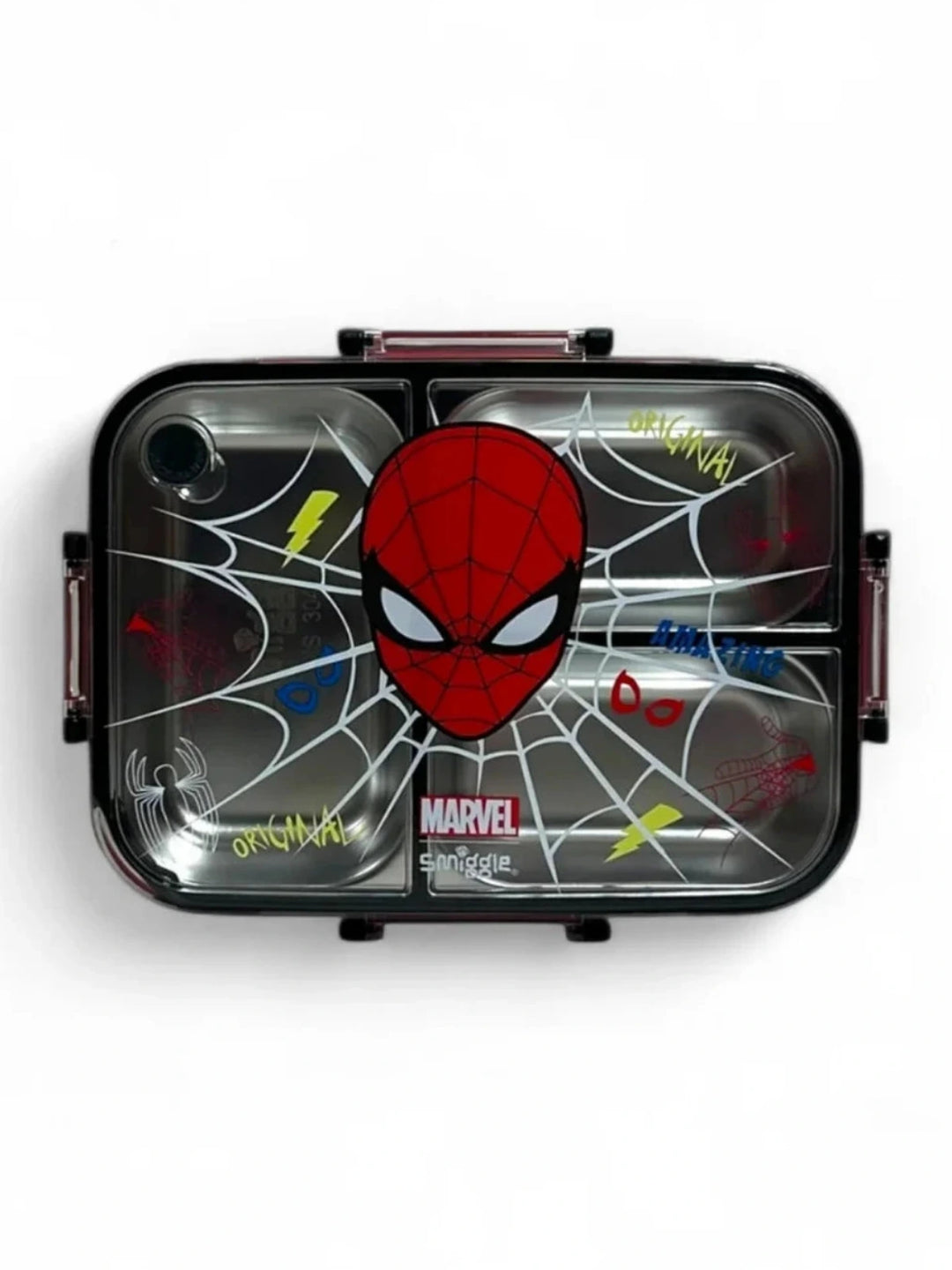 Smiggle Spiderman Trio Large Stainless Steel See Me Bento Lunch Box 750 ML SM262198 at Zubaidas