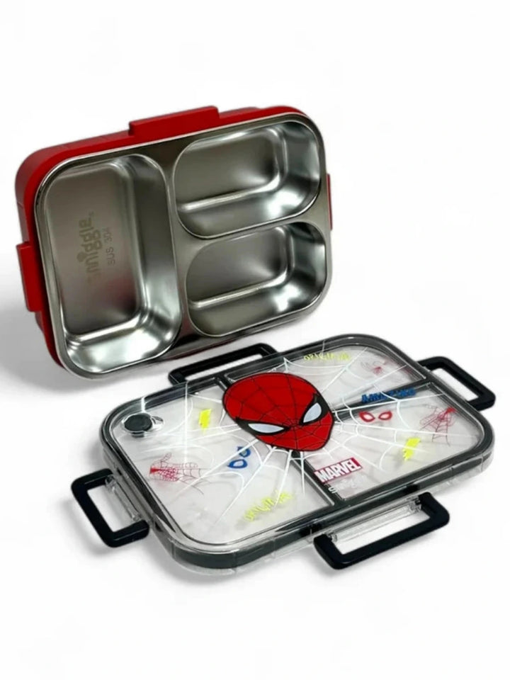 Smiggle Spiderman Trio Large Stainless Steel See Me Bento Lunch Box 750 ML SM262198 at Zubaidas Best School Store in Pakistan for over 50 years
