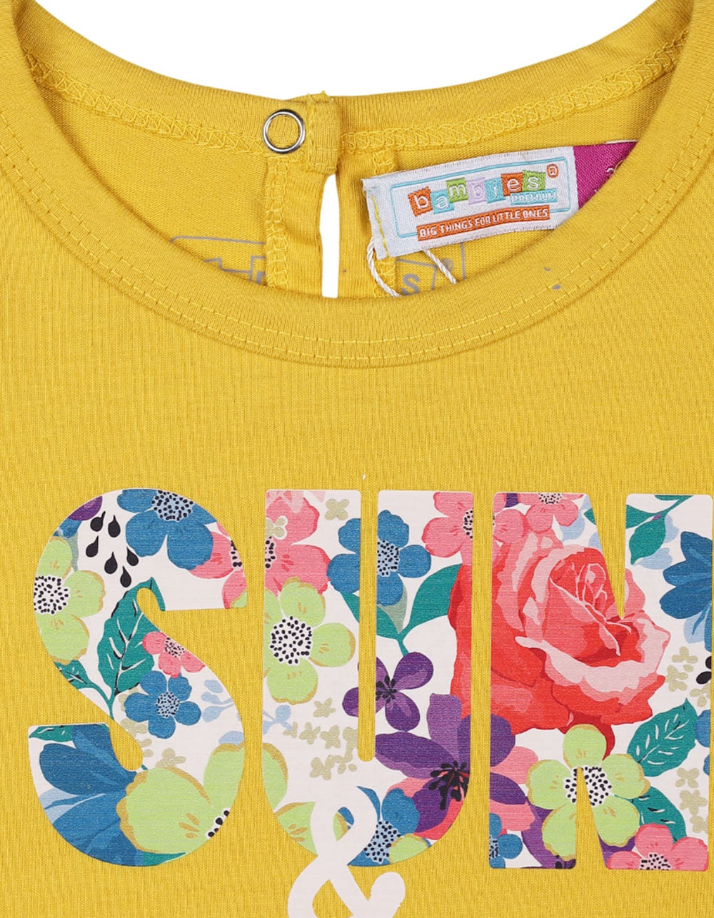 Toddler Girls Tops Bambies Sun and Fun Time Yellow at Zubaidas Pakistan.