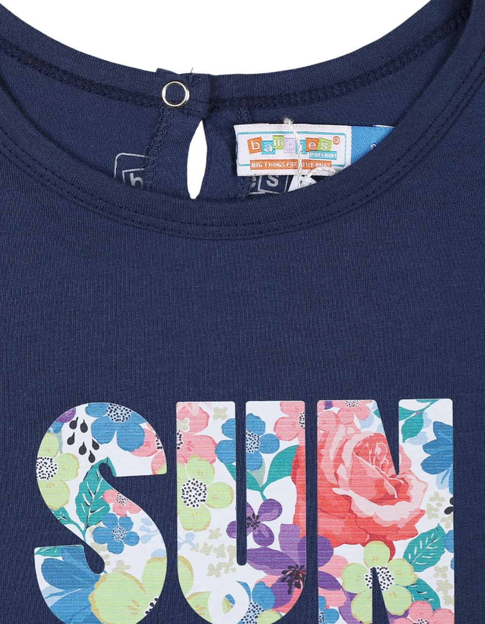 Toddler Girls Winter T Shirts Bambies Sun and Fun Time Navy Blue at Zubaidas Pakistan.