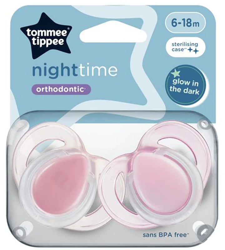 Zubaida's Tommee Tippee 6-18M Closer to Nature Night Time 2 Orthodontic Soothers - 433362 - Zubaidas Official™
