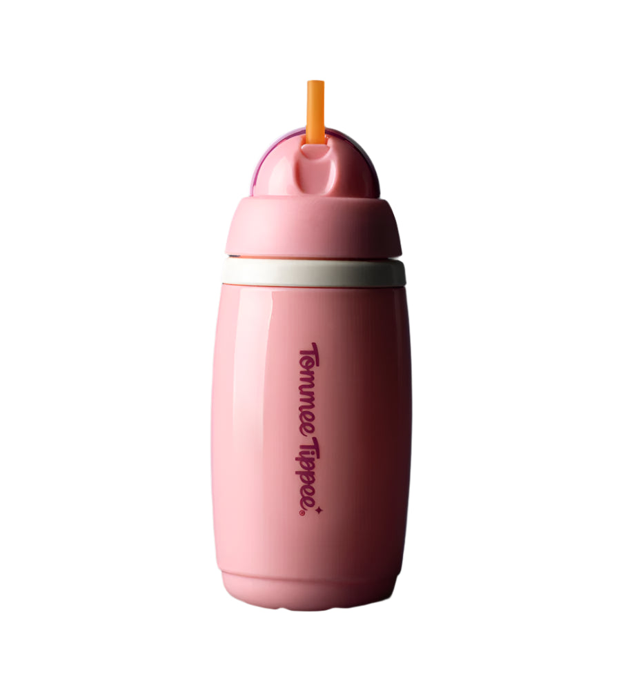 Tommee Tippee Insulated Sporty Spout & Straw Cup 12M+ 266ml - Pink - 448017 at Zubaidas Official™