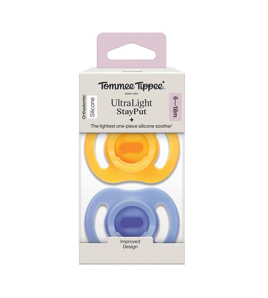 Tommee Tippee Ultra Light Soothers 6-18M - Blue/Yellow - 433595 at Zubaidas Official™