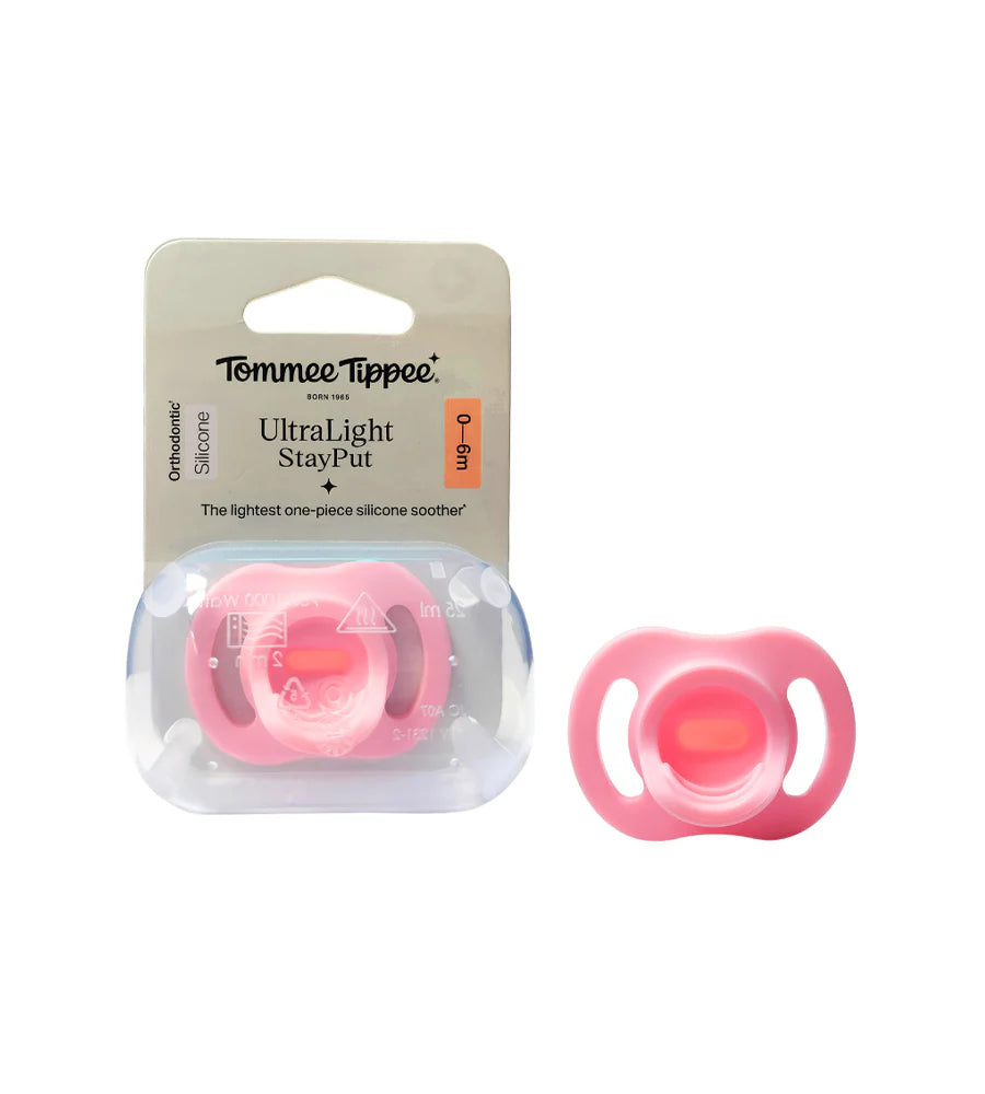 Ultra Light Silicone Soother Tommee Tippee 0-6M Pink TT 433790 at Zubaidas