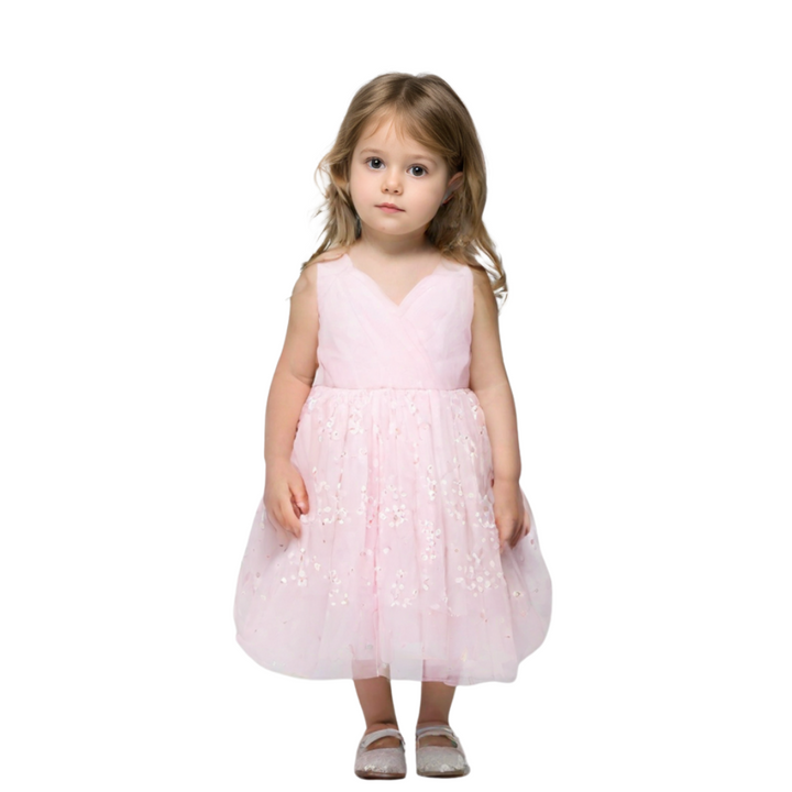 Zubaida's Frock Pleated Pink Infant Girls