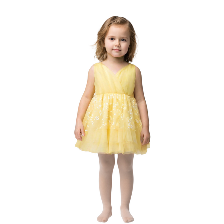 Zubaida's Frock Pleated Yellow Infant Girls