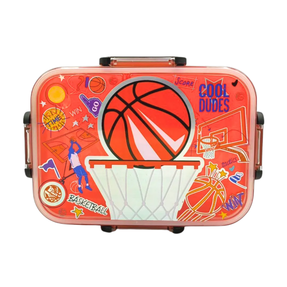 VEST Basketball 3 Compartments Special Edition Happy Bento Box BPA and Phthalates Free 1200 ML School Lunch Box U2135 at Zubaidas Official Pakistan