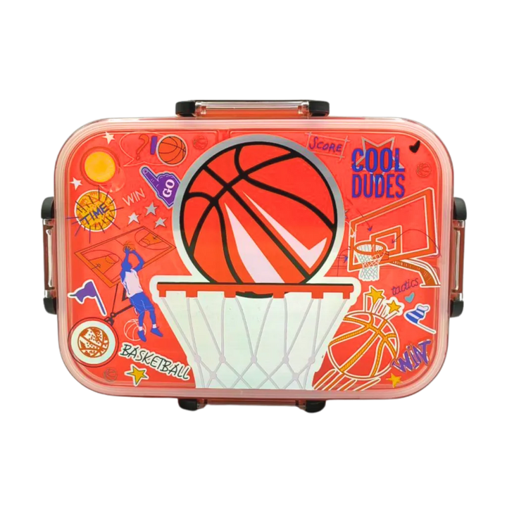 VEST Basketball 3 Compartments Special Edition Happy Bento Box BPA and Phthalates Free 1200 ML School Lunch Box U2135 at Zubaidas Official Pakistan