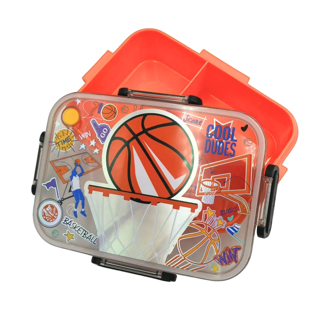 VEST Basketball 3 Compartments Special Edition Happy Bento Box BPA and Phthalates Free 1200 ML School Lunch Box U2135 at Zubaidas Best Online Baby and Kids Store in Pakistan for over 50 years