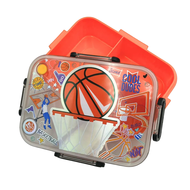 VEST Basketball 3 Compartments Special Edition Happy Bento Box BPA and Phthalates Free 1200 ML School Lunch Box U2135 at Zubaidas Best Online Baby and Kids Store in Pakistan for over 50 years