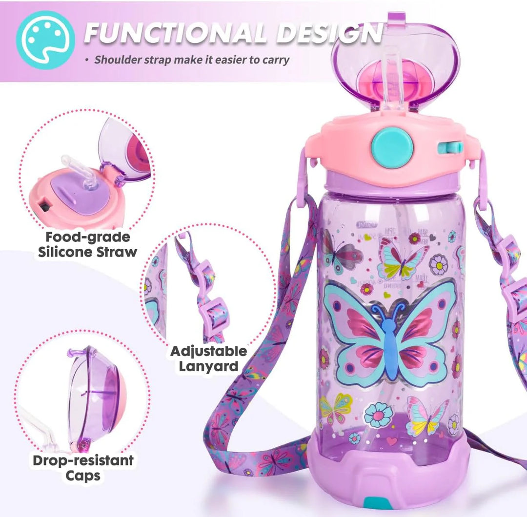 VEST Butterfly BPA Free Straw Water Bottle 650 ML U2051 at Zubaidas Online Pakistan