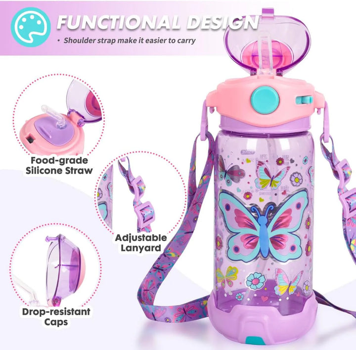 VEST Butterfly BPA Free Straw Water Bottle 650 ML U2051 at Zubaidas Online Pakistan