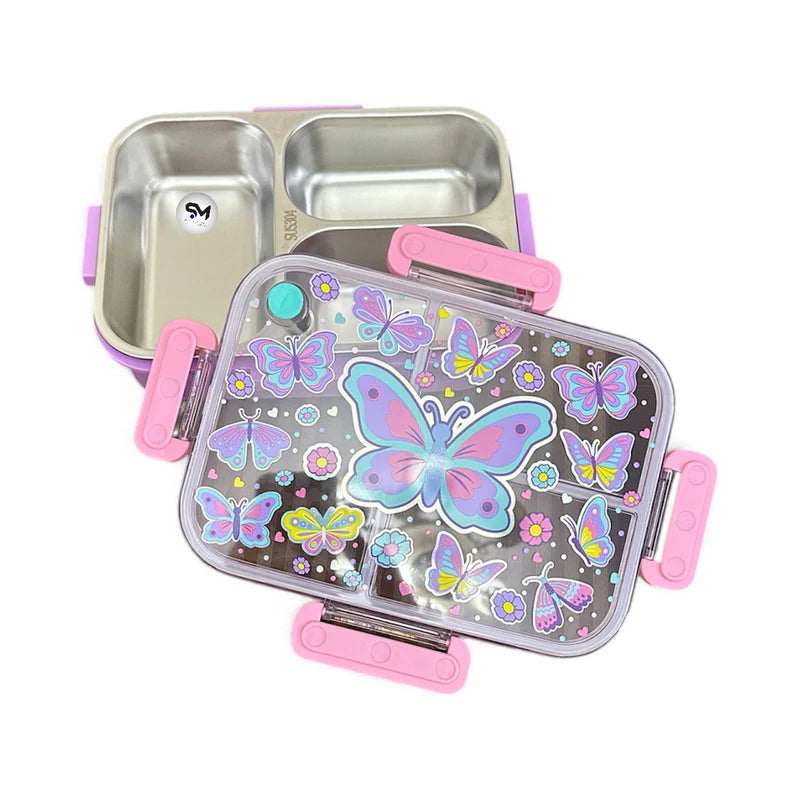 VEST Butterfly Three Compartments Stainless Steel School Lunch Box 800 ML U2087 at Zubaidas Official Pakistan
