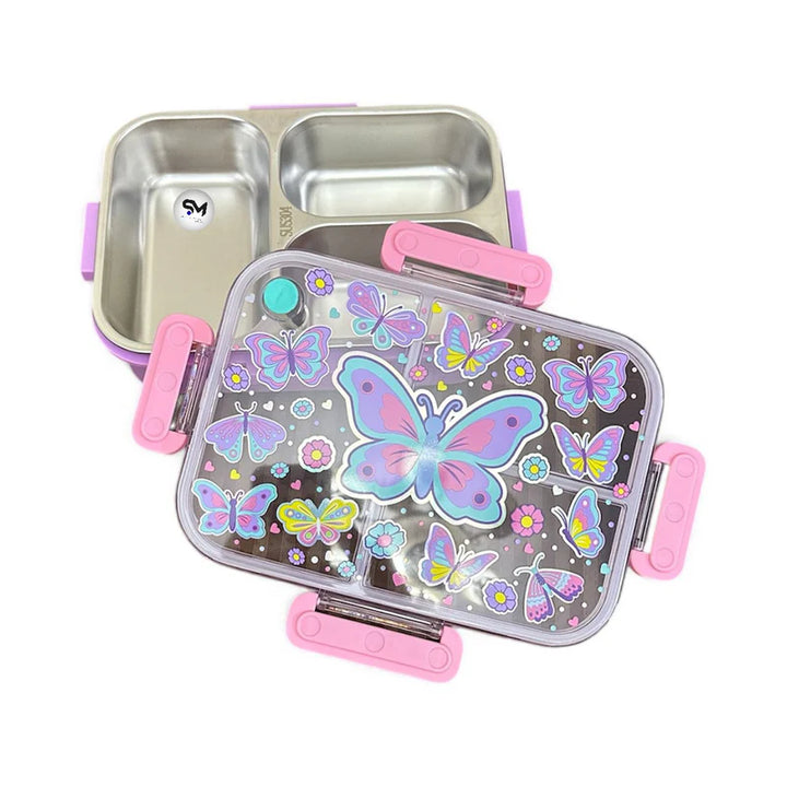 VEST Butterfly Three Compartments Stainless Steel School Lunch Box 800 ML U2087 at Zubaidas Official Pakistan