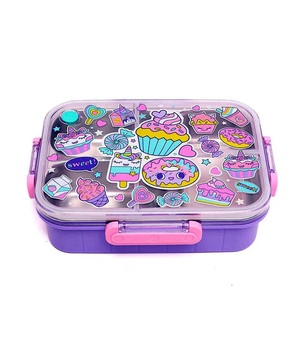VEST Donut Three Compartments Stainless Steel School Lunch Box 800 ML U2087 at Zubaidas Online Pakistan