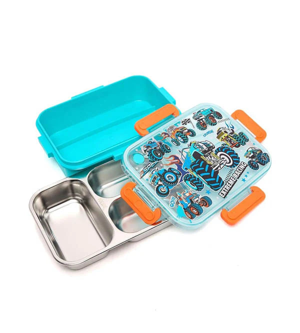 VEST Extreme Racing Three Compartments Stainless Steel School Lunch Box 800 ML U2087 at Zubaidas Official Pakistan
